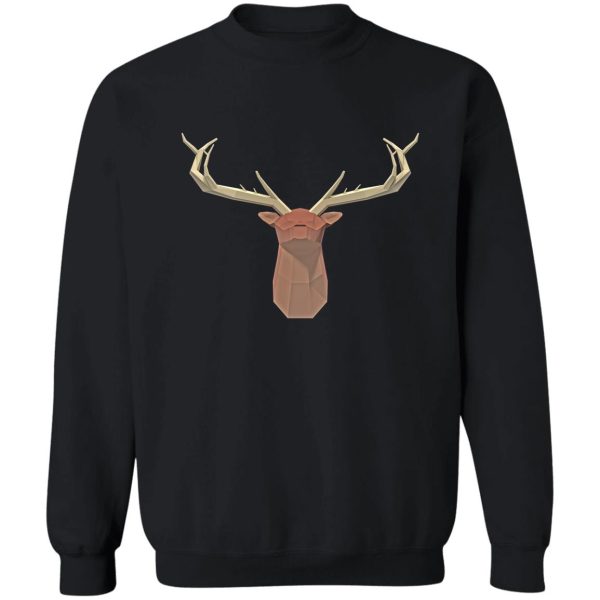 abstract low poly elk head sweatshirt