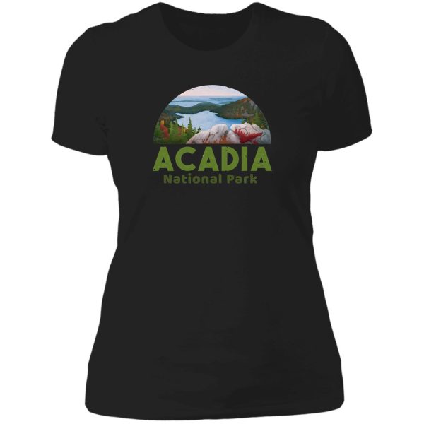 acadia national park t shirt camp hike canoe lady t-shirt