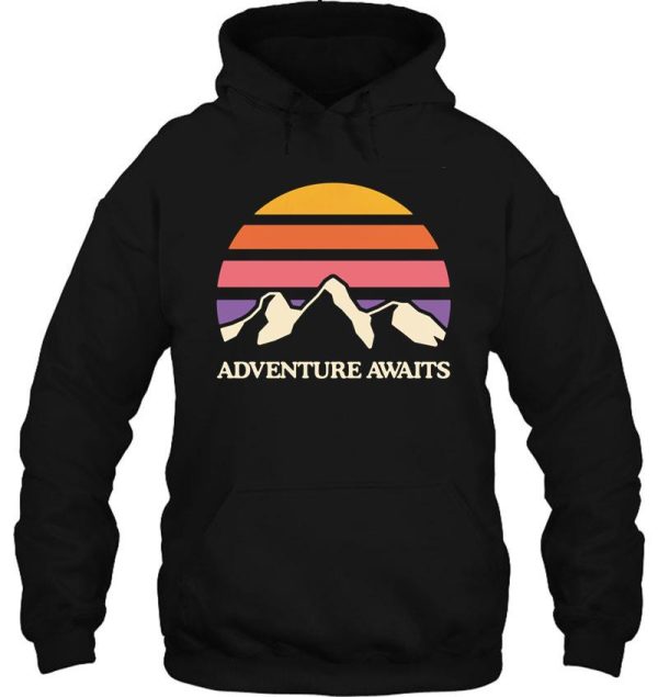 adventure awaits mountain sun hoodie