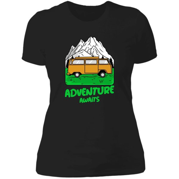 adventure awaits - van life lady t-shirt