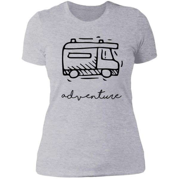 adventure camp camping caravan campervan car lady t-shirt