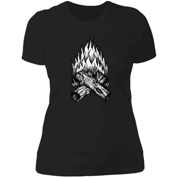 adventure campfire lady t-shirt
