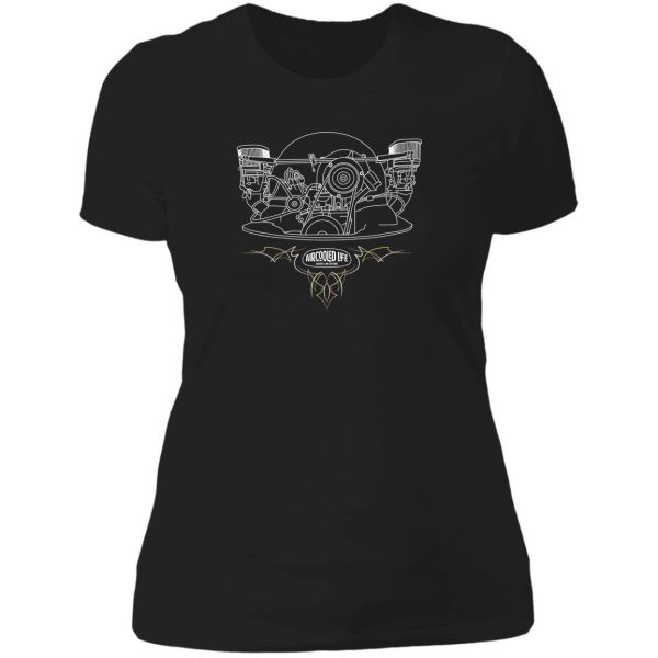 aircooled life - classic car culture (engine) lady t-shirt