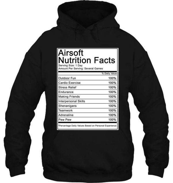 airsoft nutritional facts hoodie