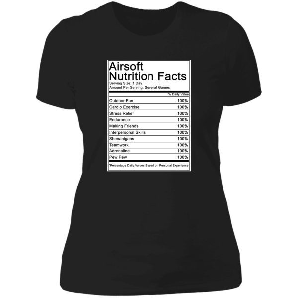 airsoft nutritional facts lady t-shirt