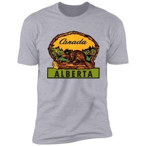 alberta beaver ab canada vintage travel decal shirt