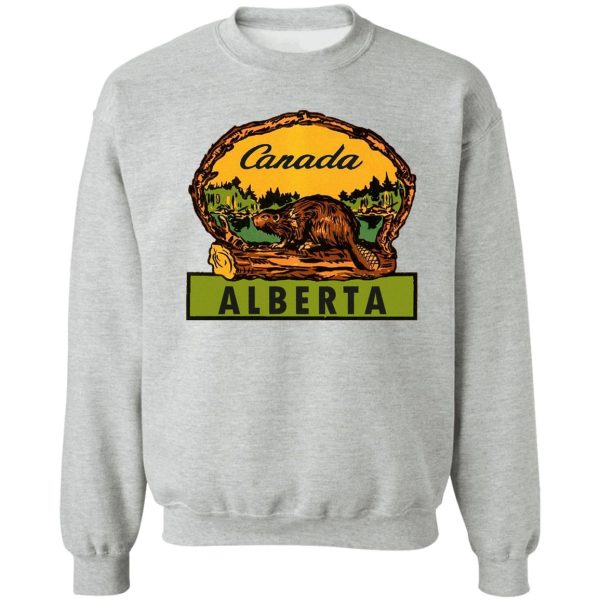 alberta beaver ab canada vintage travel decal sweatshirt