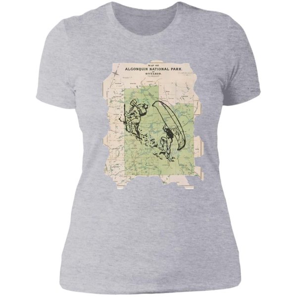 algonquin park old map lady t-shirt