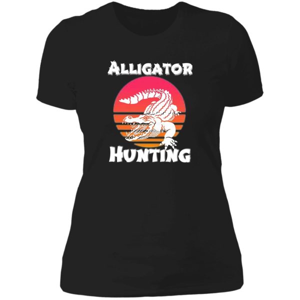 alligator hunting lady t-shirt