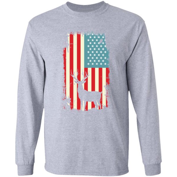 american deer hunter patriotic for men women long sleeve