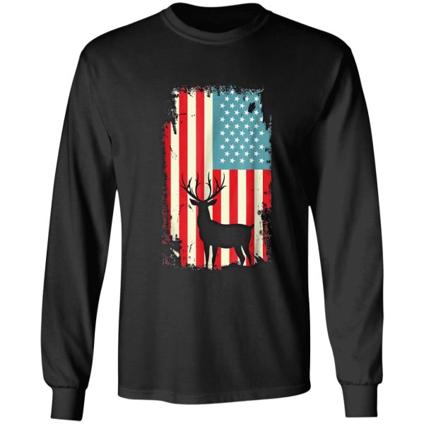 american deer hunter patriotic t shirt for men women t-shirt long sleeve