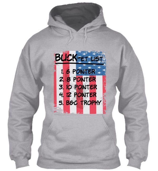 american flag buck-et list hunting shirt hoodie