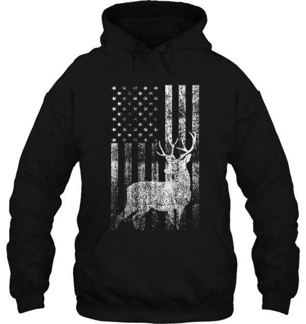 american flag deer distressed patriotic hunting deer lover hunter design hoodie
