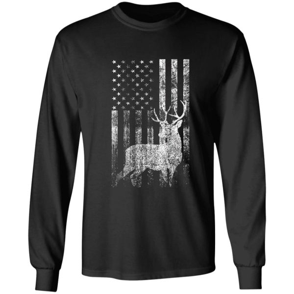 american flag deer distressed patriotic hunting deer lover hunter design long sleeve