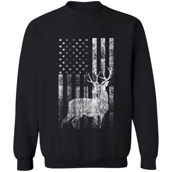 american flag deer distressed patriotic hunting deer lover hunter design sweatshirt