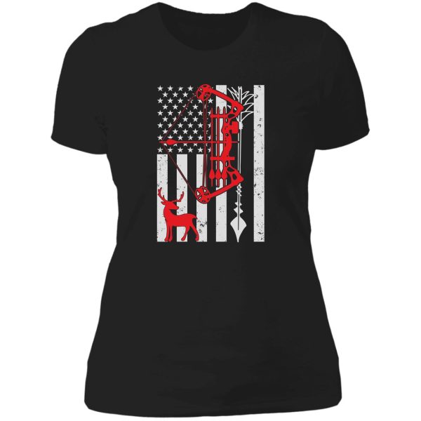 american flag deer hunting t-shirt lady t-shirt