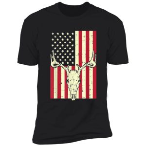 american flag deer skull vintage hunting patriotic hunt dad shirt