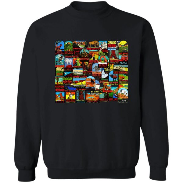 american national parks vintage travel decal bomb sweatshirt