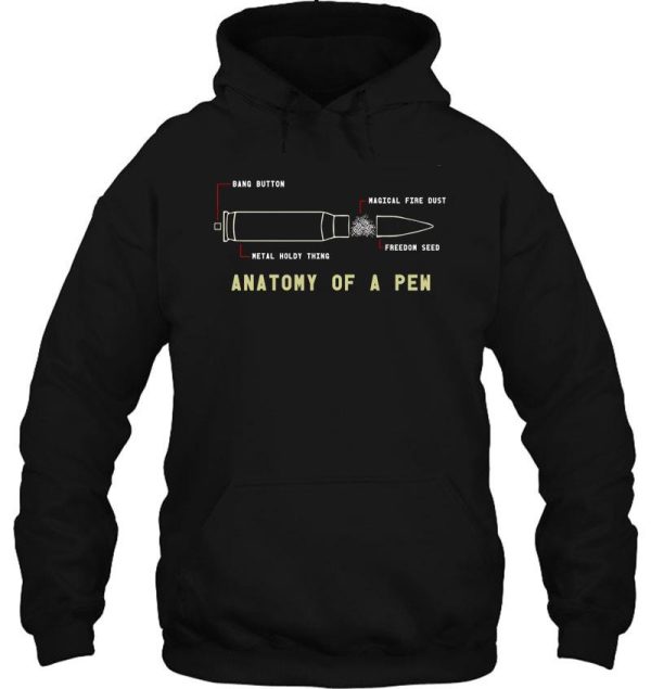 anatomy of a pew funny shooting ammo design hoodie