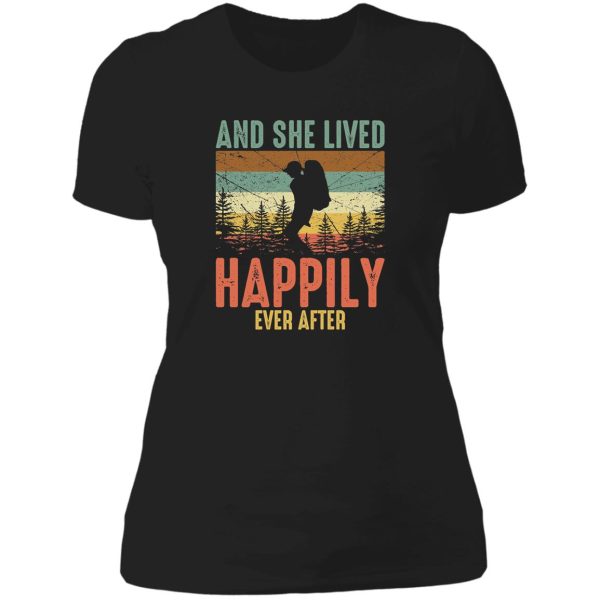 and she lived happily ever after retro lady t-shirt