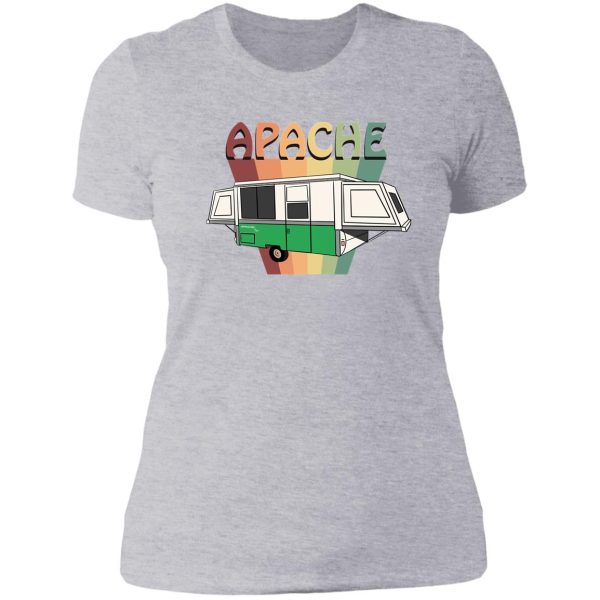 apache royal pop up camper 1975 lady t-shirt