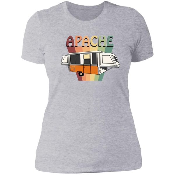 apache royal pop up camper 1976 orange lady t-shirt