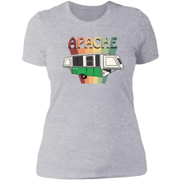 apache royal pop up camper 1977 lady t-shirt