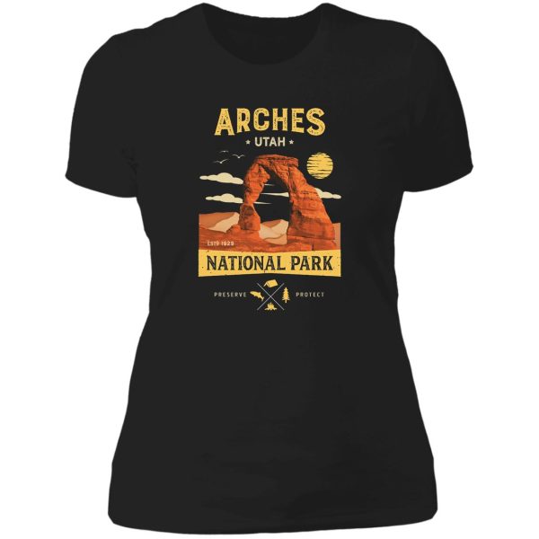arches national park vintage utah t shirt lady t-shirt