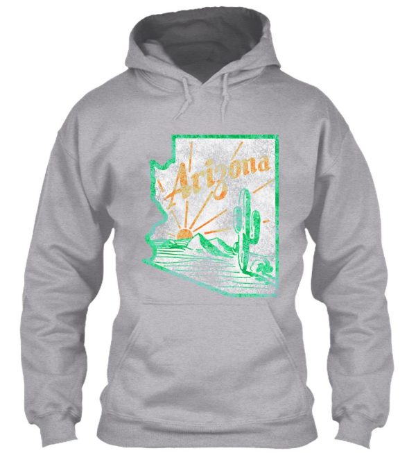 arizona cactus vintage travel decal hoodie