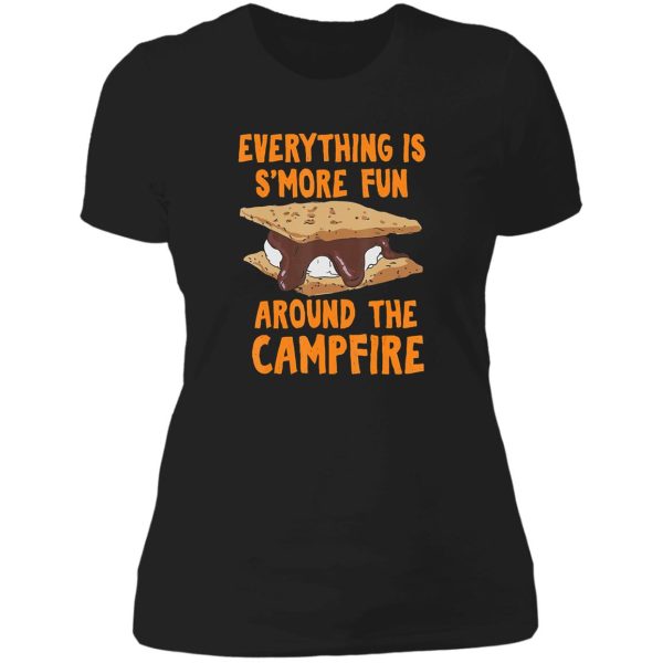 around the campfire camper camping campfire adventure outdoor camper funny mountain lady t-shirt