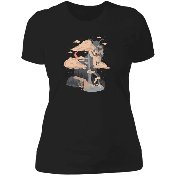 at the foot of fox mountain... lady t-shirt