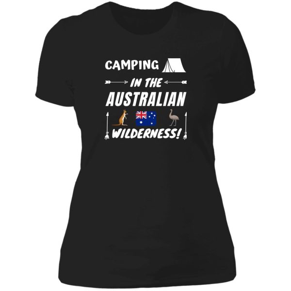 australia camping lady t-shirt