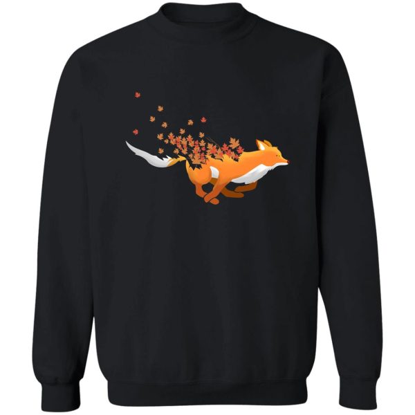 autumn leaves fox gift for thanksgiving nature art sweatshirt