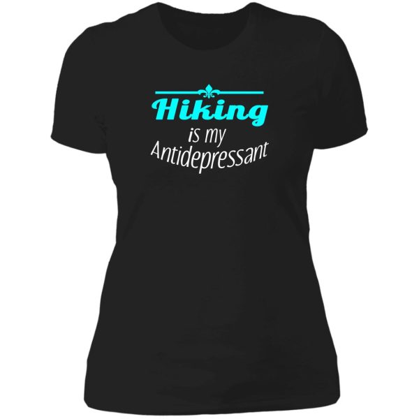 awesome hiking is my antidepressant design lady t-shirt