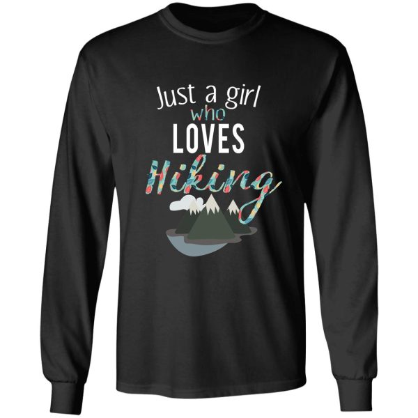 awesome just a girl who loves hiking campers gift long sleeve