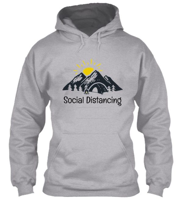 backpacking into the mountains - social distancing hoodie