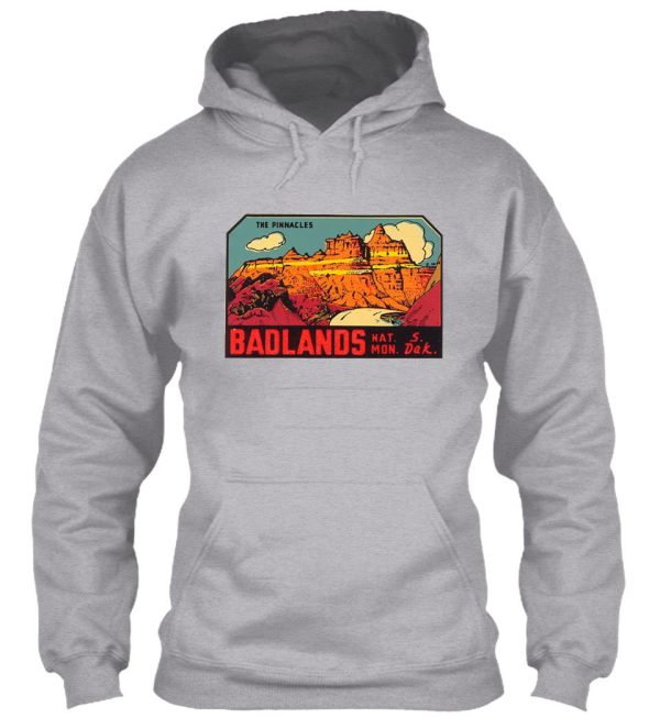 badlands national park -the pinnacles- vintage travel decal hoodie