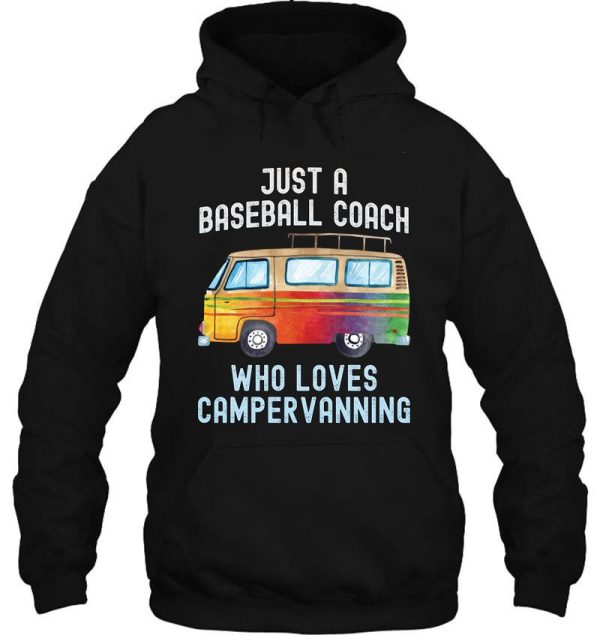baseball coach loves campervanning hoodie