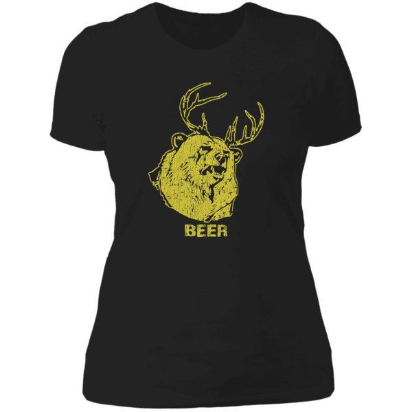 bear + deer = beer lady t-shirt