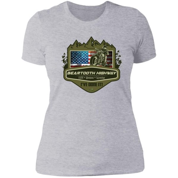 beartooth highway us 212 motorcycle car rv cycle sticker & t-shirt 04 lady t-shirt