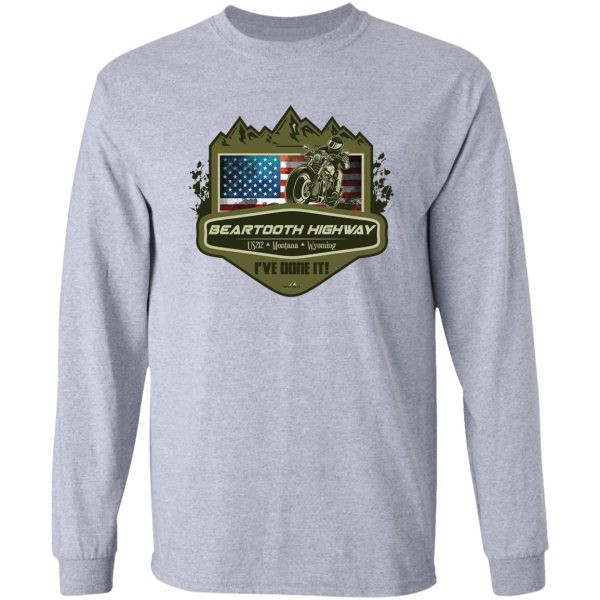 beartooth highway us 212 motorcycle car rv cycle sticker & t-shirt 04 long sleeve
