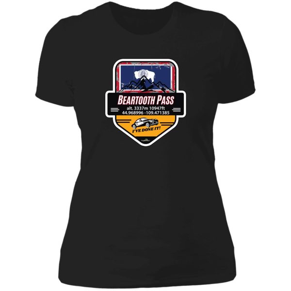 beartooth pass us 212 motorcycle car rv cycle sticker & t-shirt 03 lady t-shirt