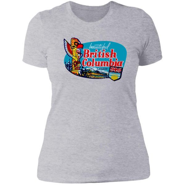 beautiful british columbia bc vintage travel decal lady t-shirt