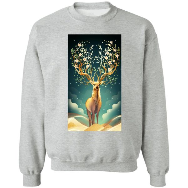 beautiful elk wildlife animal flower sweatshirt