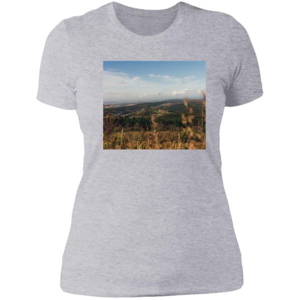beautiful landscape view from feldberg taunus in germany lady t-shirt