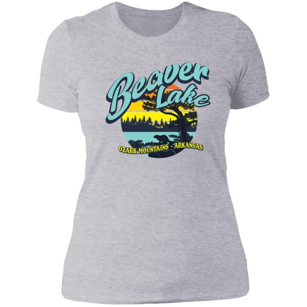 beaver lake ozark mountains arkansas retro vintage style lady t-shirt