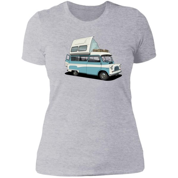 bedford camper van in blue lady t-shirt