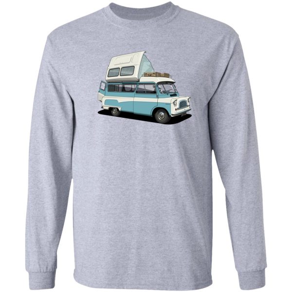 bedford camper van in blue long sleeve