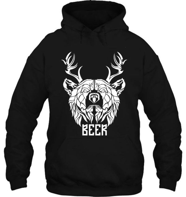 beer bear deer antler dad joke backwoods hunting hoodie
