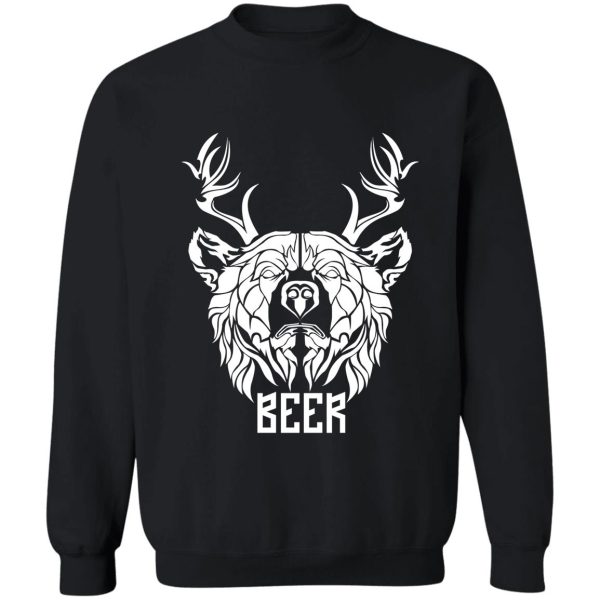 beer bear deer antler dad joke backwoods hunting sweatshirt